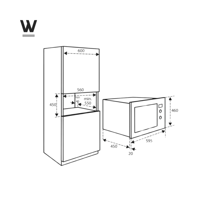 Wiggo wbm-g6025(bx) inbouw combi magnetron met grill