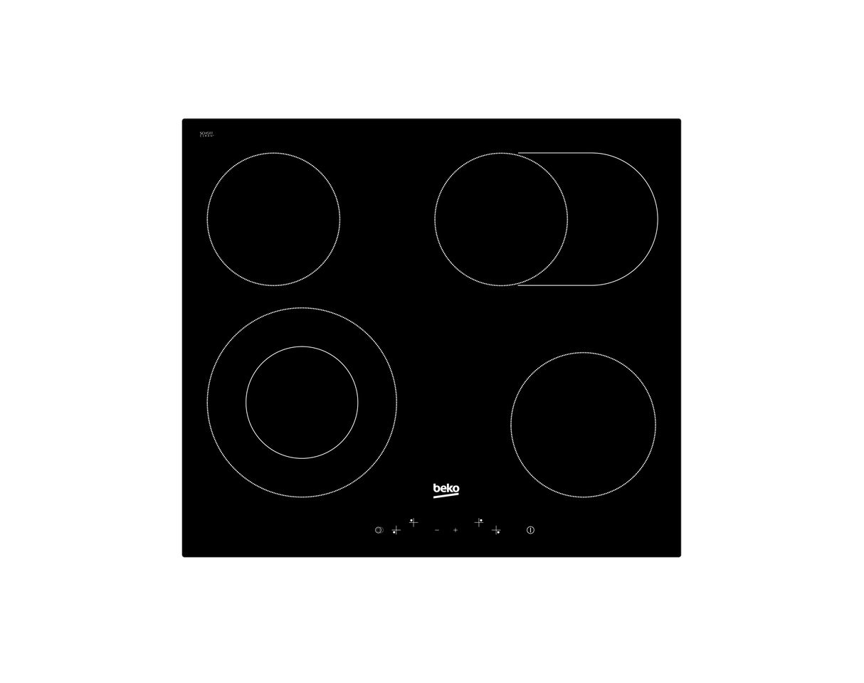 Beko HIC 64403: 60 cm Vitrokeramisch Inbouw kookplaat ( 4 Vitrokeramische Zones )