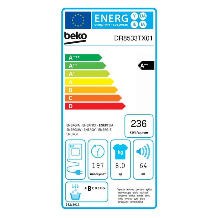 Beko DR8533TX01 warmtepompdroger