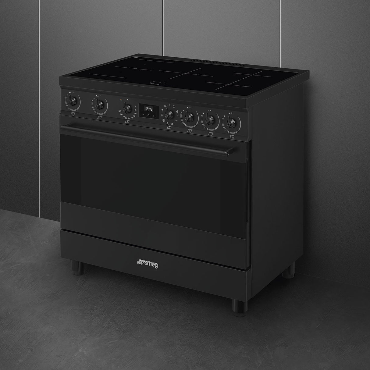 SMEG C9IMN2 90cm breed Fornuis Zwart