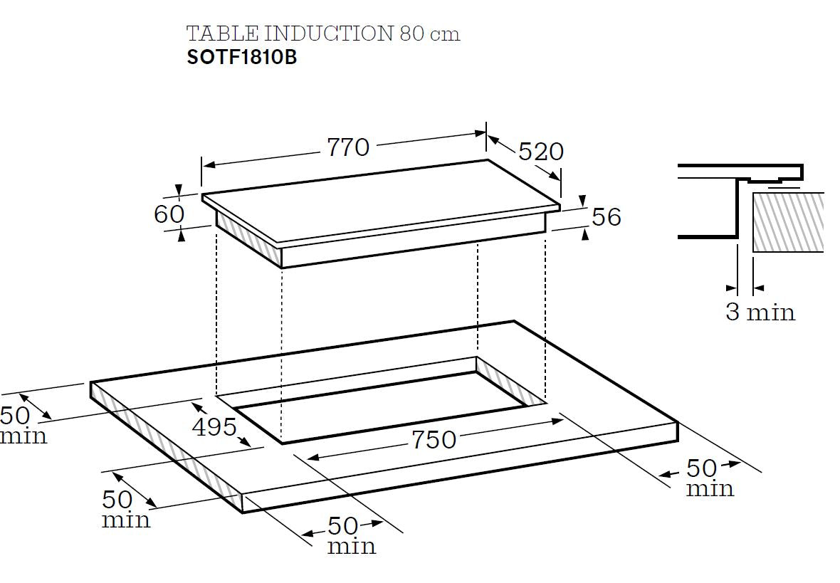 Scholtes inbouw inductie kookplaat 80 cm