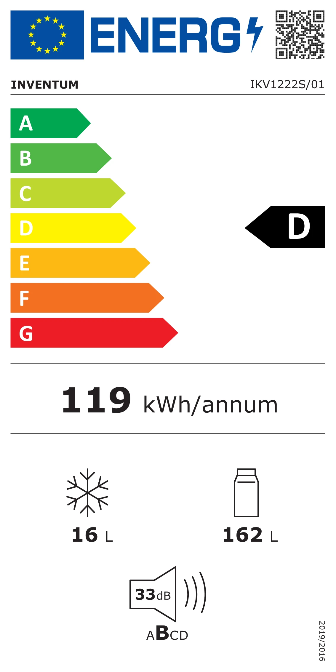 Inventum IKV1222S Inbouw koelkast met vriesvak nismaat 122 cm sleepdeur systeem