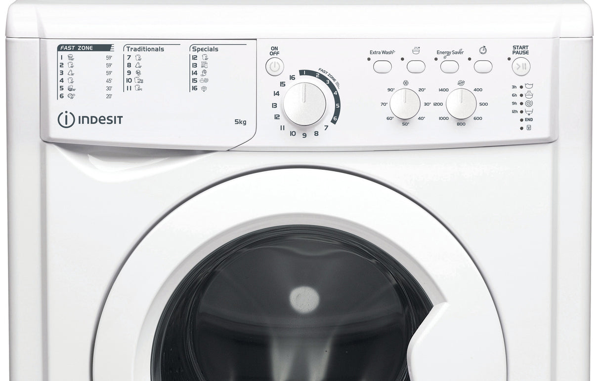 Indesit vrijstaande wasmachine: 5 kg - EWC 51451 W EU N