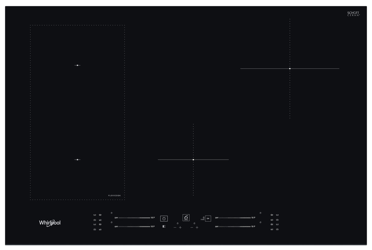 Whirlpool WL S3377 BF Zwart Ingebouwd 77 cm Inductiekookplaat zones 4 zone(s)