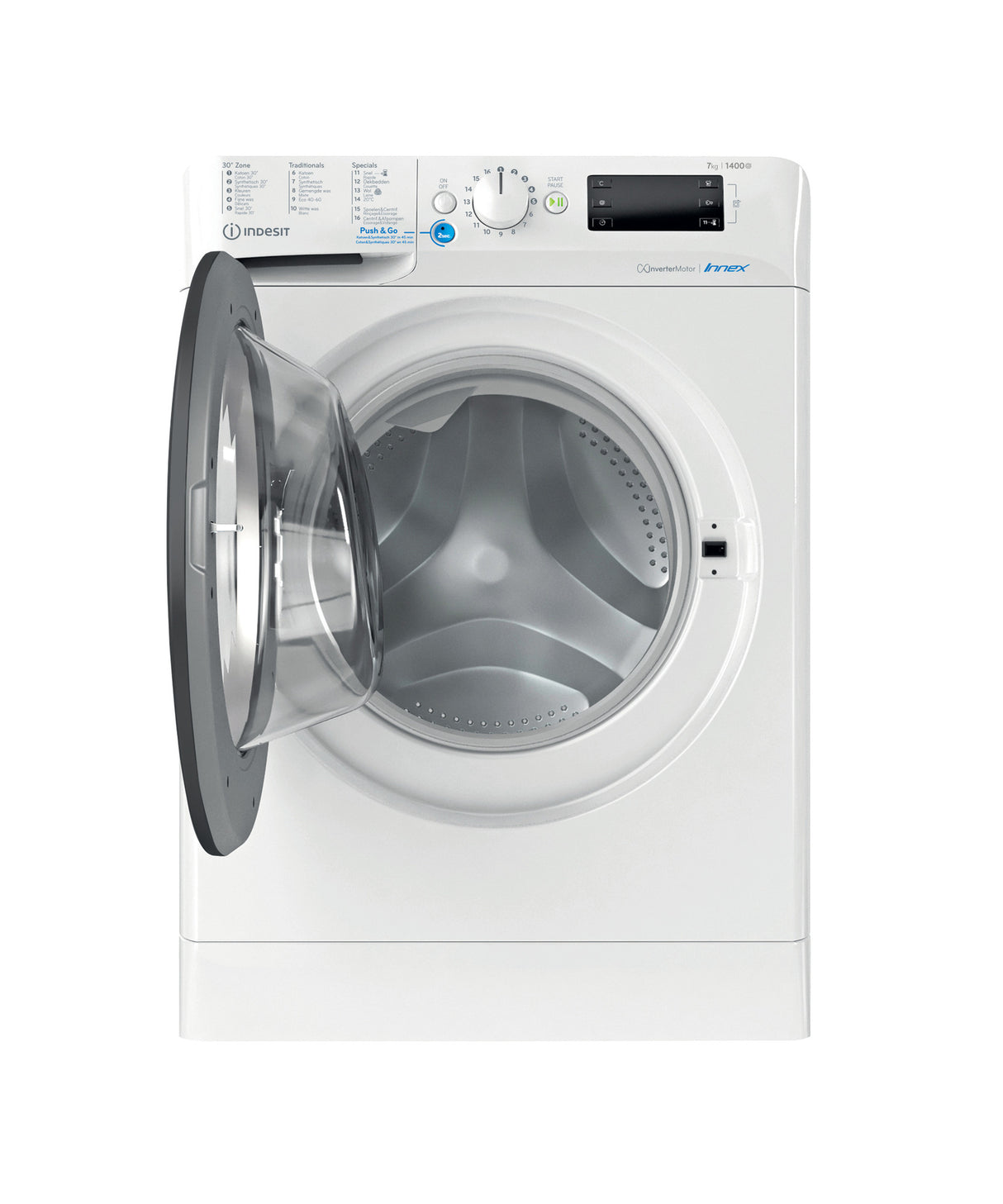 Indesit vrijstaande wasmachine: 7 kg - BWEBE 71485X WK N