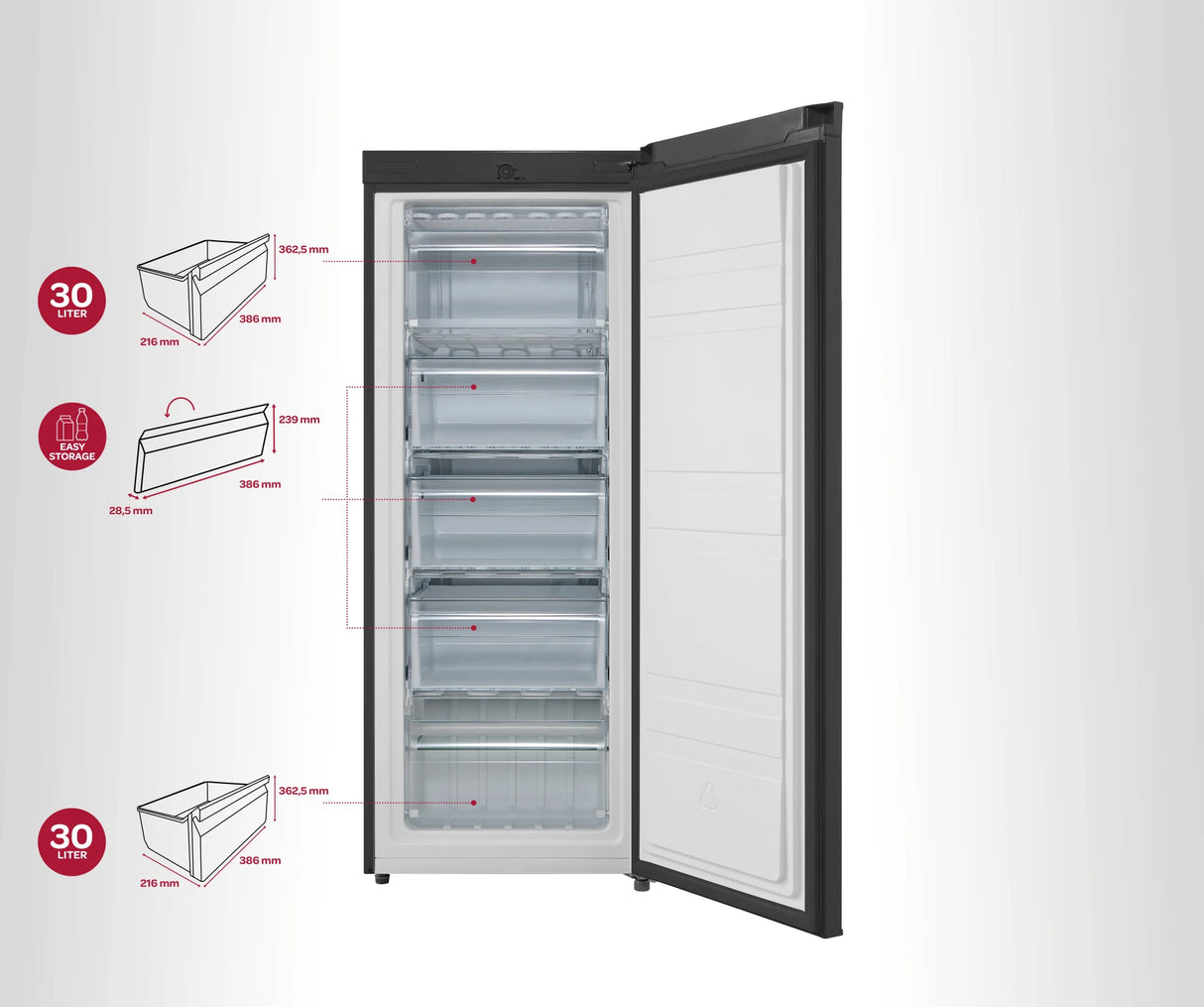 Inventum VR1420B Vriezer 142 cm hoog