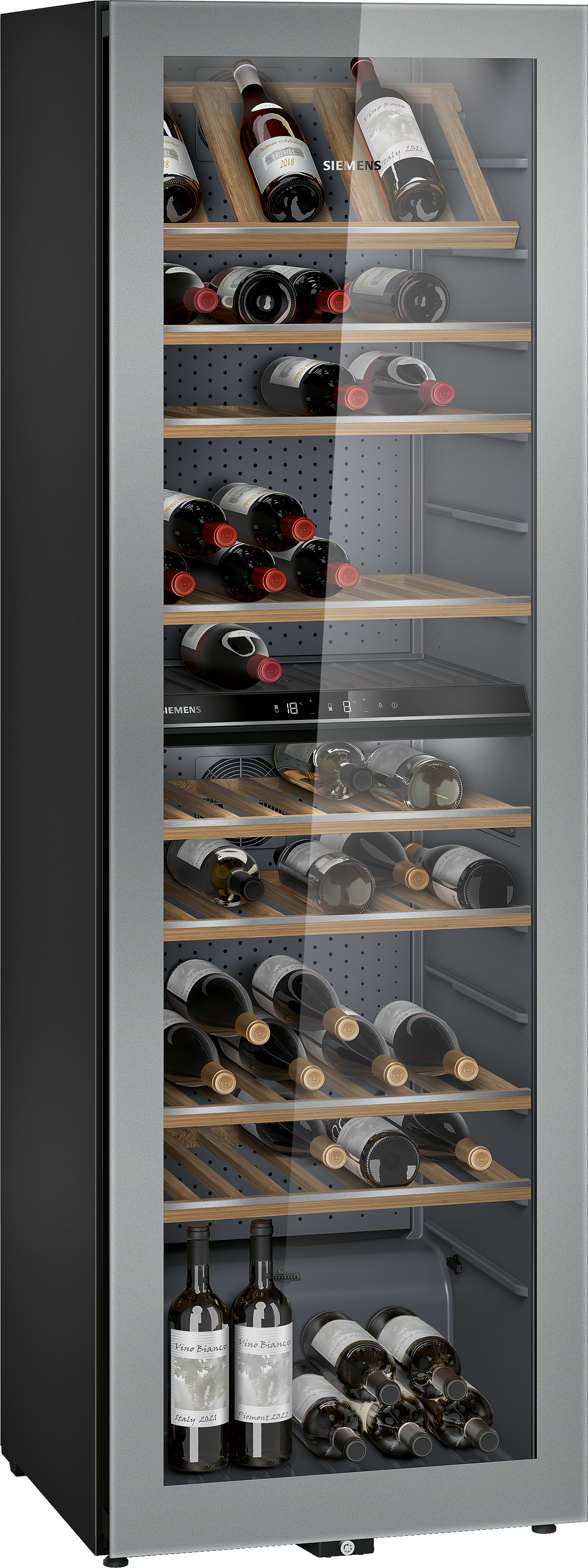 Siemens iQ500 KW36KATGA wijnkoeler Compressorwijnkoeler Vrijstaand Grijs 199 fles(sen)