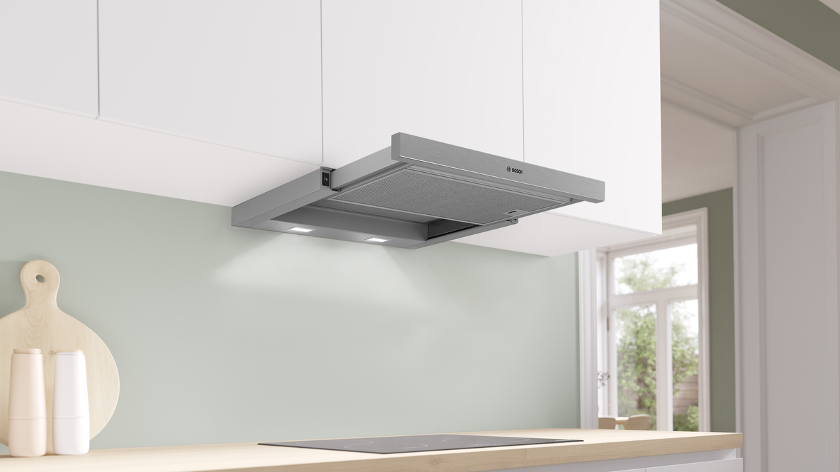 Bosch Serie 2 DFL064W53 afzuigkap Semi-inbouw (uittrekbaar) Zilver 388 m³/uur B