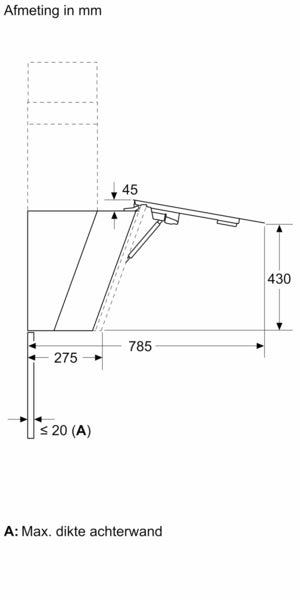 Siemens iQ500 LC81KAN60 afzuigkap Muurmontage Zwart, Roestvrijstaal 432 m³/uur A+