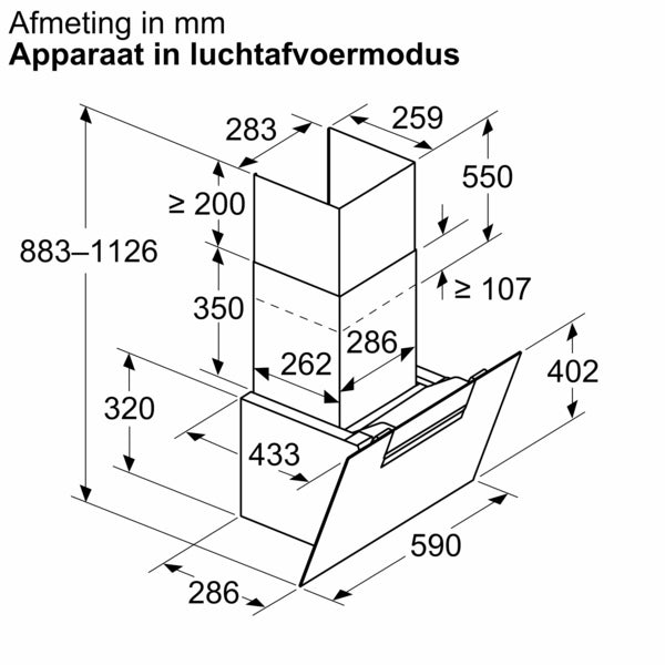 Siemens LC67KFN60 afzuigkap Muurmontage Zwart 431 m³/uur A+