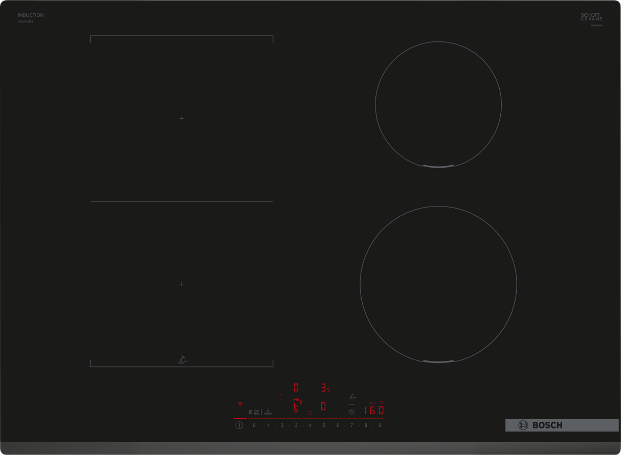 Bosch Serie 6 PVS731HC1E Zwart Ingebouwd 70 cm Inductiekookplaat zones 4 zone(s)