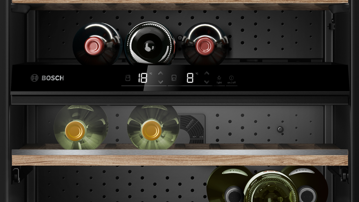 Bosch Serie 6 KWK16ABGB wijnkoeler Compressorwijnkoeler Vrijstaand Zwart 44 fles(sen)