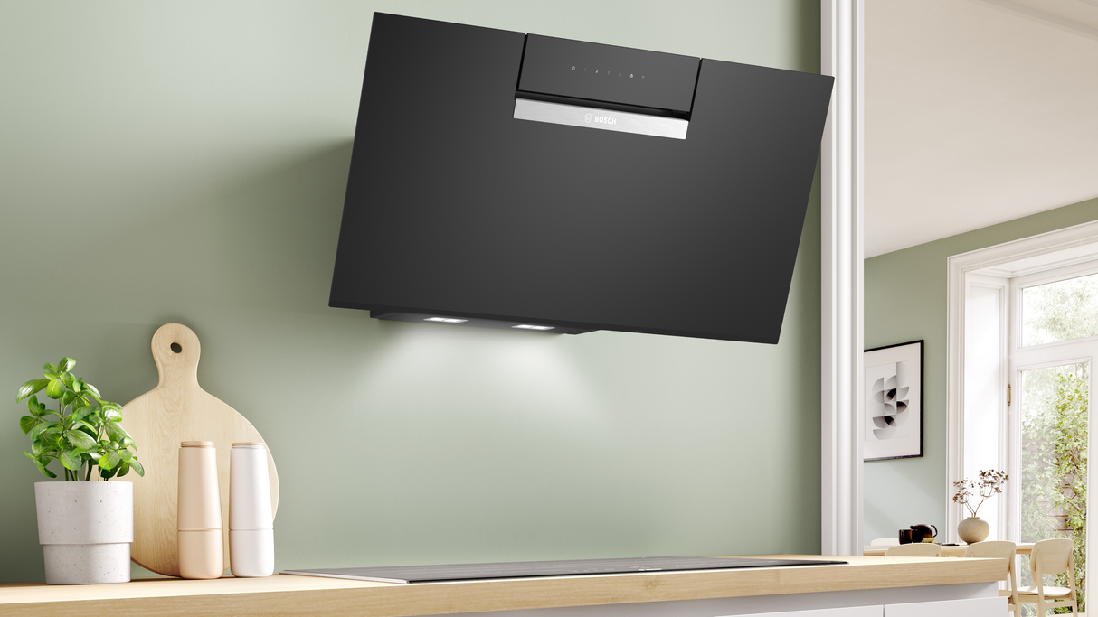 Bosch Serie 4 DWJ87FN60 afzuigkap Muurmontage Zwart, Roestvrijstaal