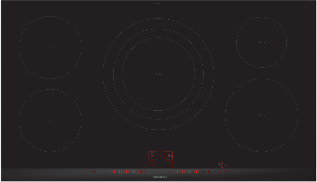 Siemens EH975LVC1E kookplaat Zwart, Roestvrijstaal Ingebouwd Inductiekookplaat zones 5 zone(s)
