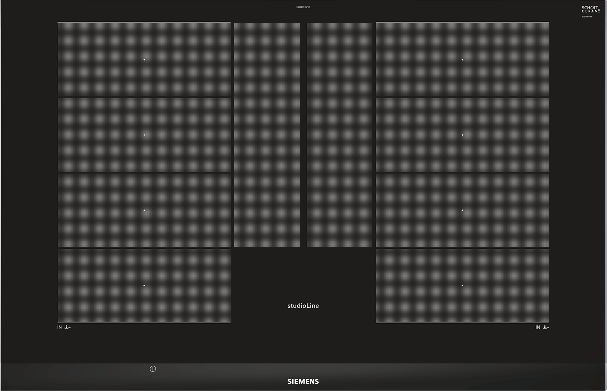 Siemens EX875LYV1E kookplaat Zwart Ingebouwd Inductiekookplaat zones 4 zone(s)