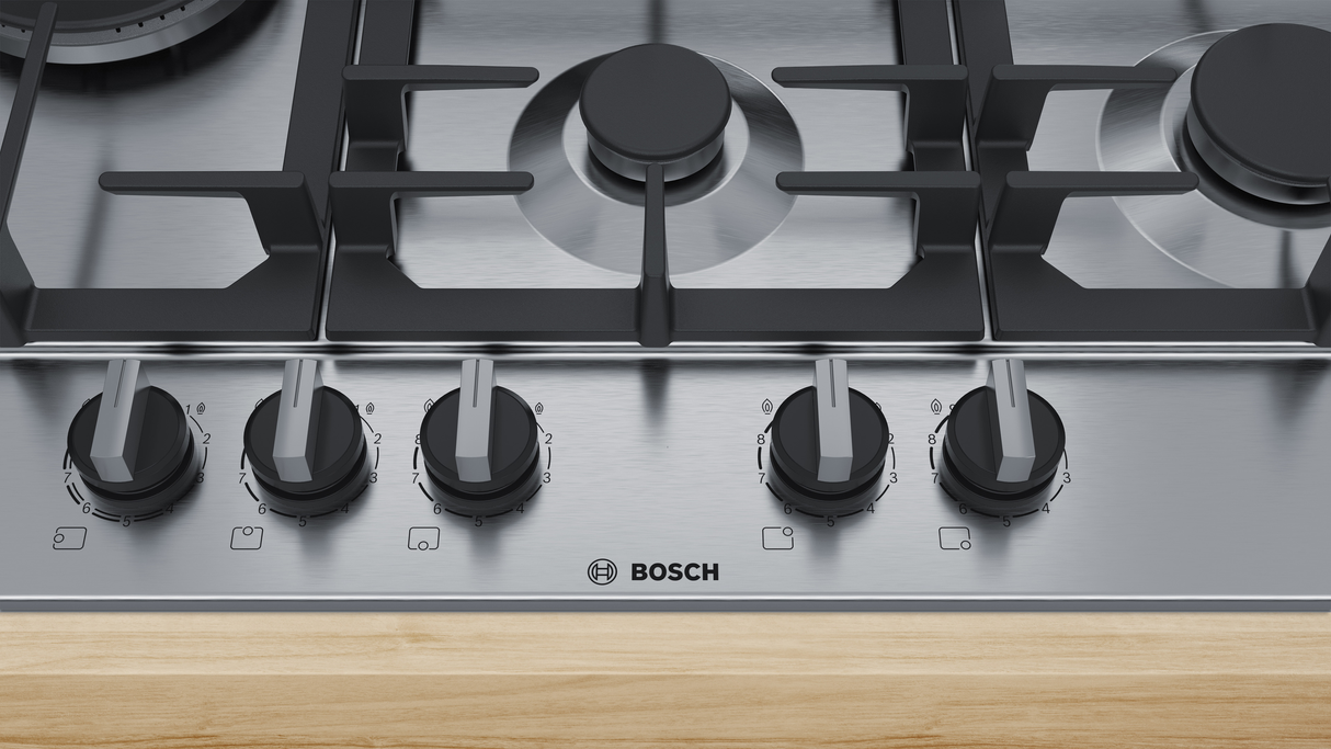 Bosch Serie 6 PCS7A5C90N kookplaat Roestvrijstaal Ingebouwd 60 cm Gaskookplaat 5 zone(s)