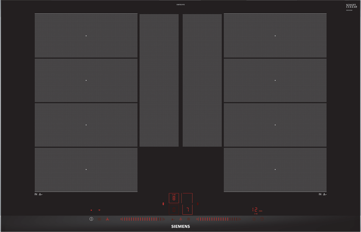 Siemens EX875LYV1E kookplaat Zwart Ingebouwd Inductiekookplaat zones 4 zone(s)