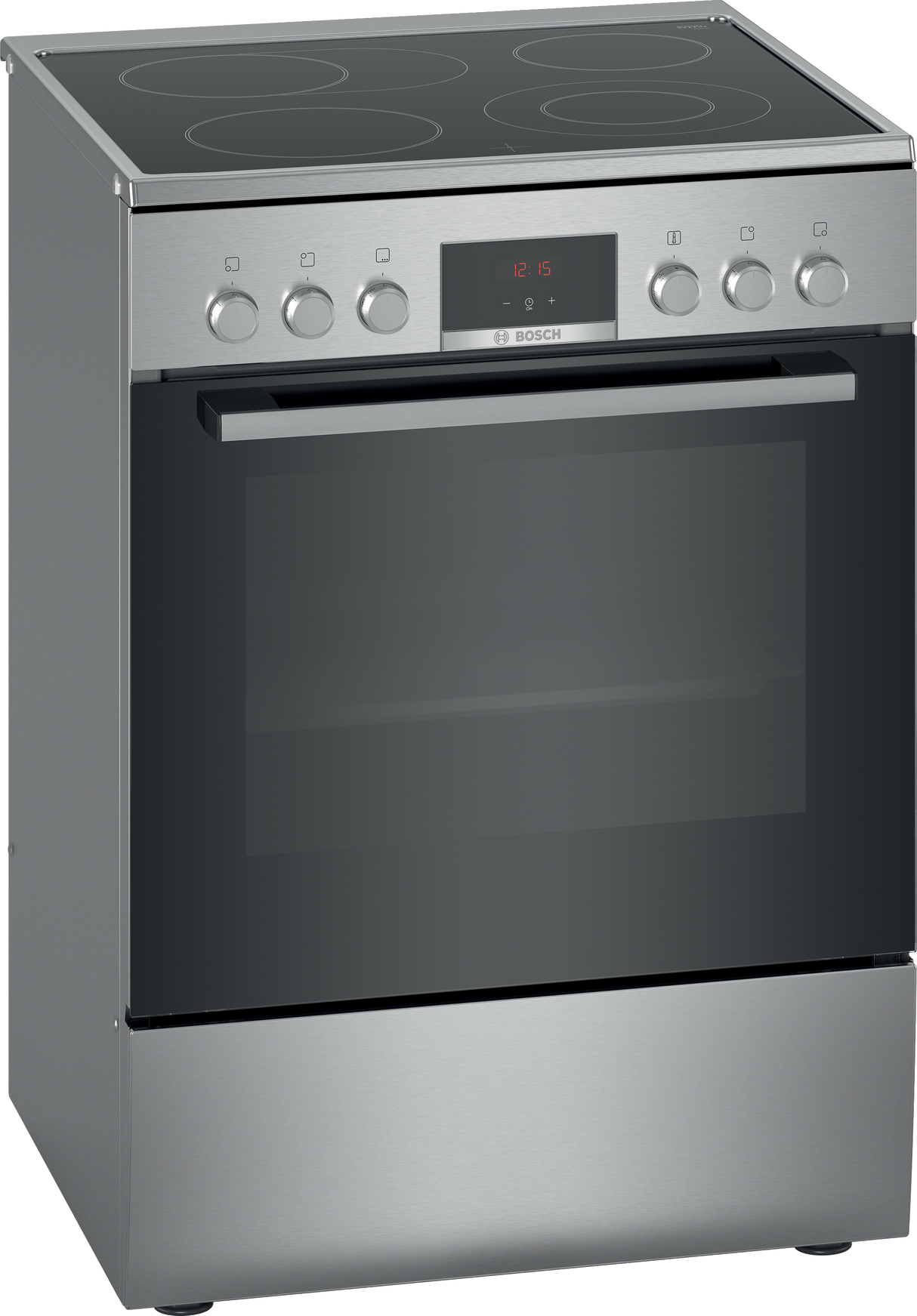 Bosch Serie 4 HKR39C250 fornuis Vrijstaand fornuis Electrisch Keramisch Zwart, Grijs A