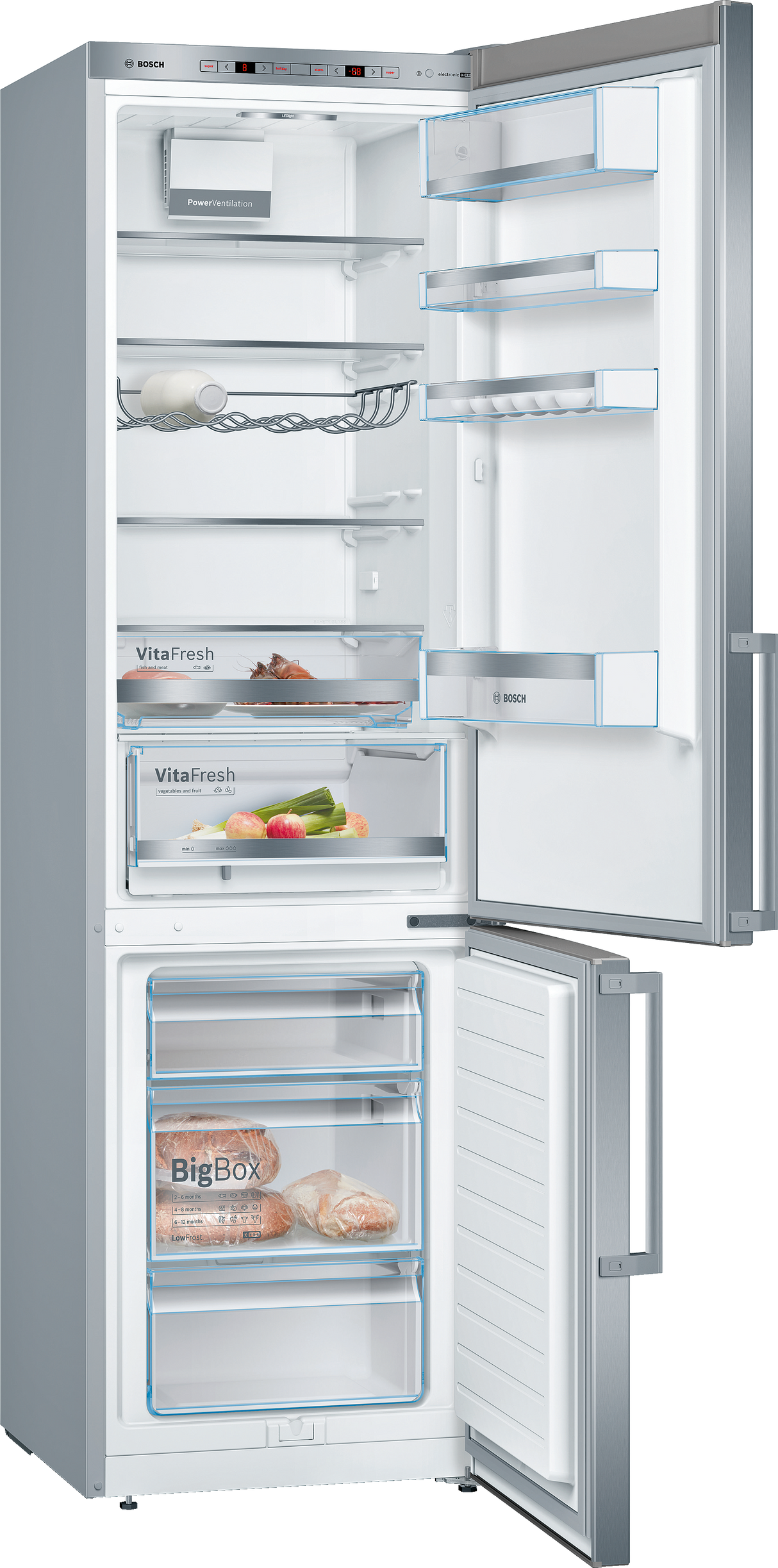 Bosch Serie 6 KGE398IBP koel-vriescombinatie Vrijstaand 343 l B Roestvrijstaal