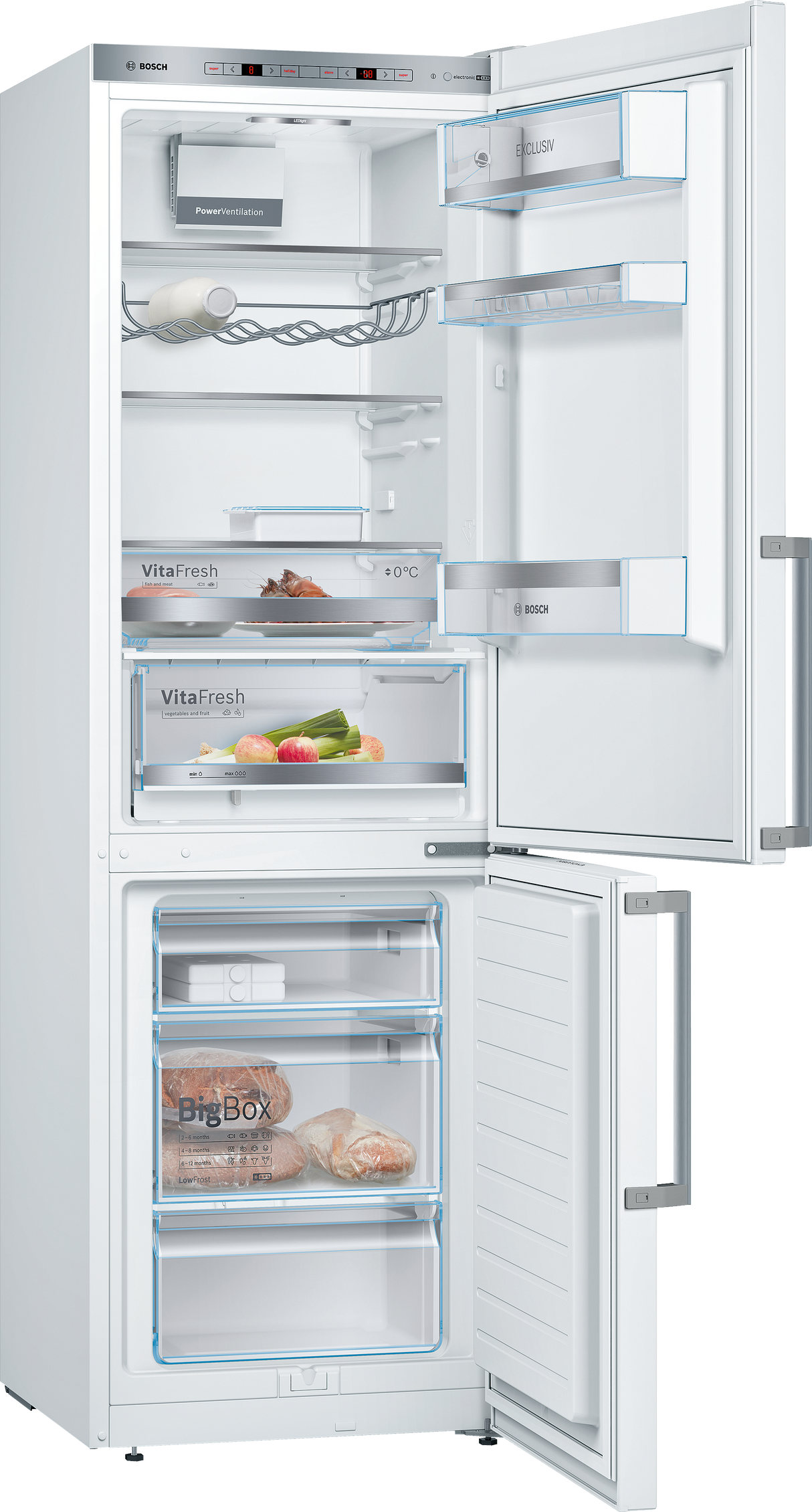 Bosch Serie 6 KGE36EWCP koel-vriescombinatie Vrijstaand 308 l C Wit