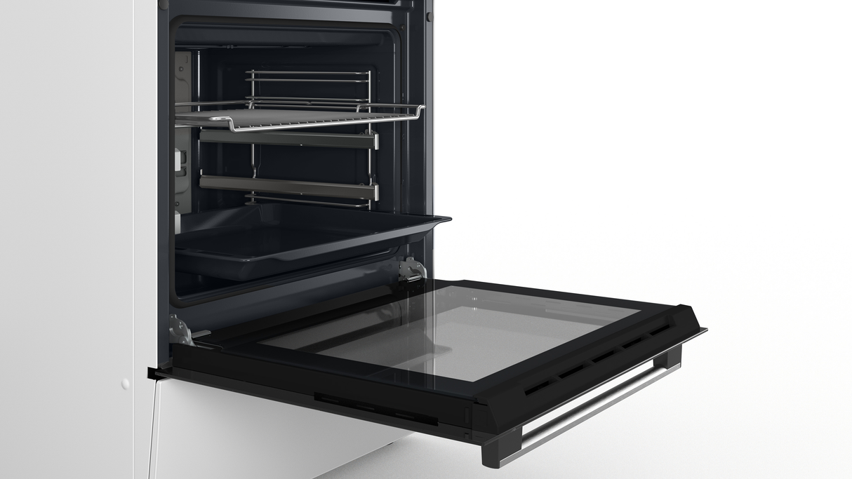 Bosch Serie 4 HKR39C250 fornuis Vrijstaand fornuis Electrisch Keramisch Zwart, Grijs A