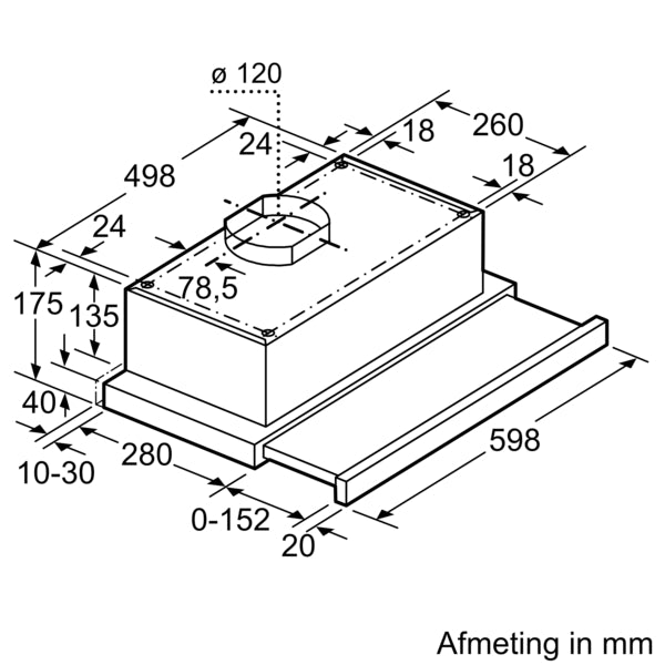 Siemens iQ100 LI60OA521 afzuigkap Onderbouw Roestvrijstaal