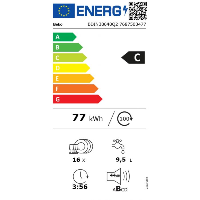 Beko BDIN38640Q2 volledig geïntegreerde vaatwasser 16 couverts