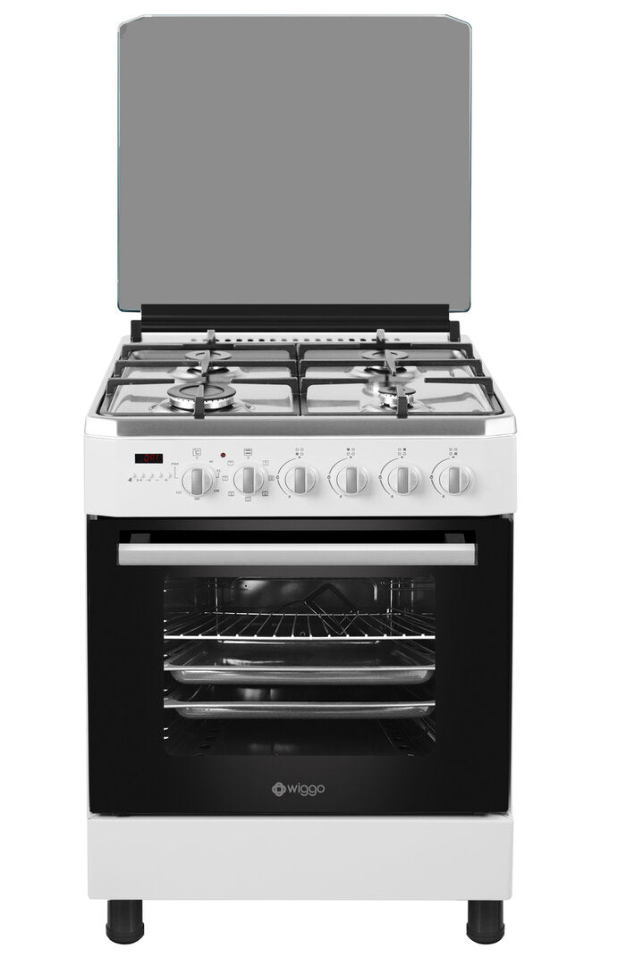 Wiggo  WO-E609R(WX) Serie 9 - Gasfornuis - Wit/RVS