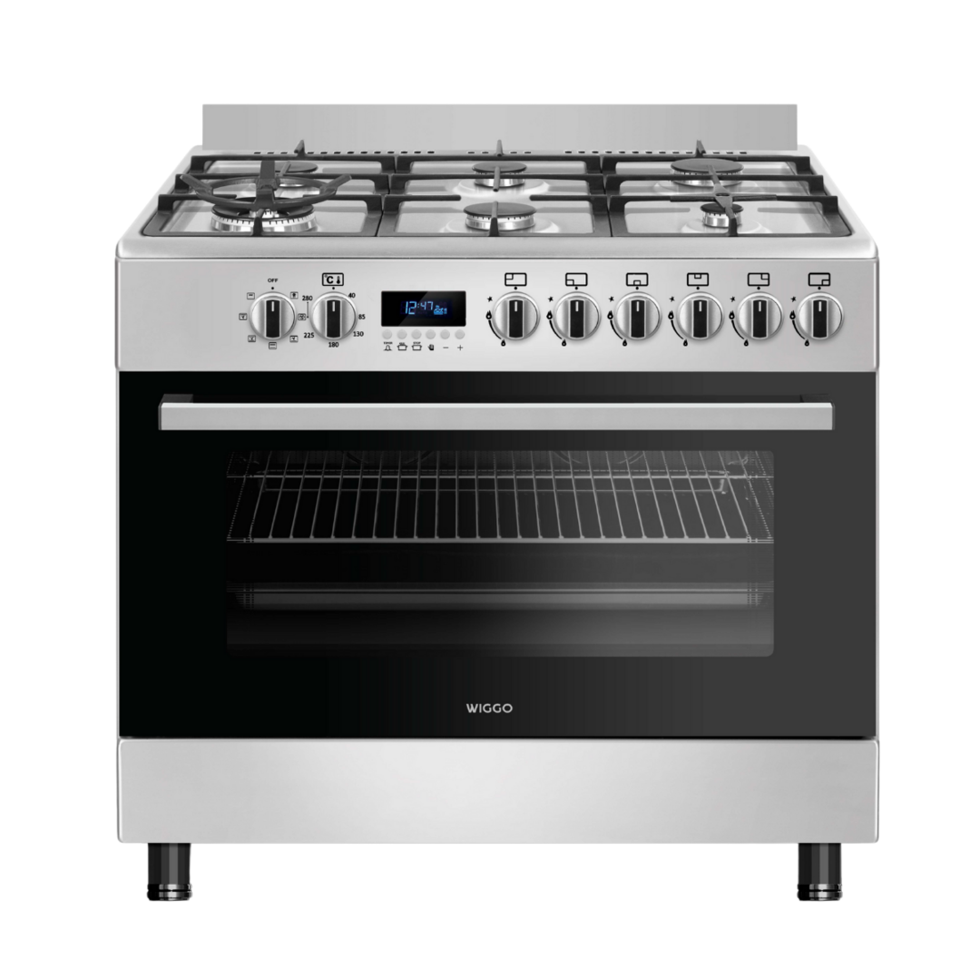 Wiggo WO-E969R(XX) 90 cm breed rvs gasfornuis