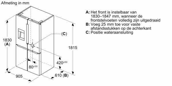 Bosch KFD96APEA Koel/vriescombinatie