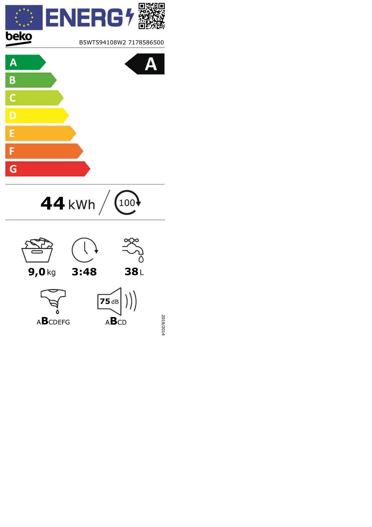 Beko B5WT5941082W wasmachine