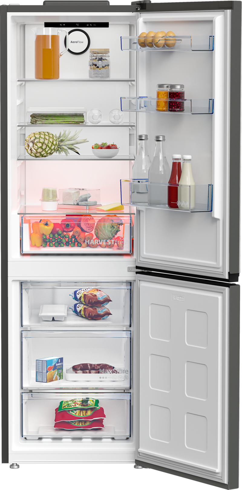 Beko B5RCNA366HG koel-vriescombinatie Vrijstaand 316 l C Aluminium