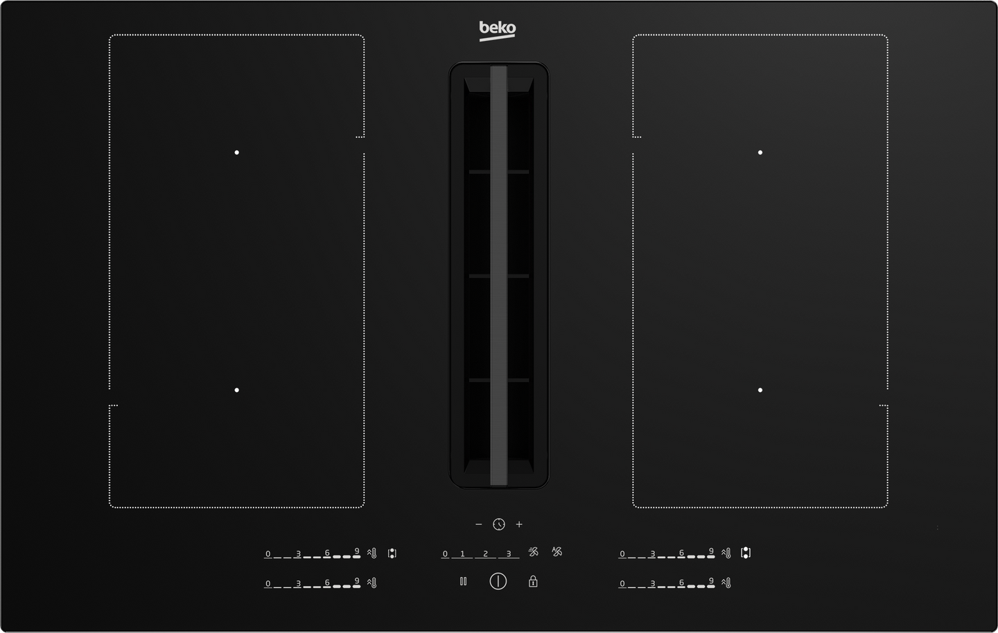 Beko HIXI84700UP Selective inductiekookplaat met geïntegreerde afzuiging