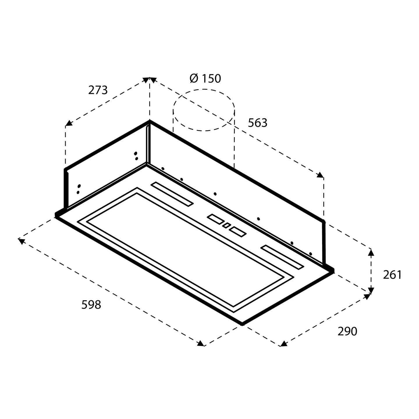 Inventum  AKI6015ZWA Afzuigkap 60 cm breed
