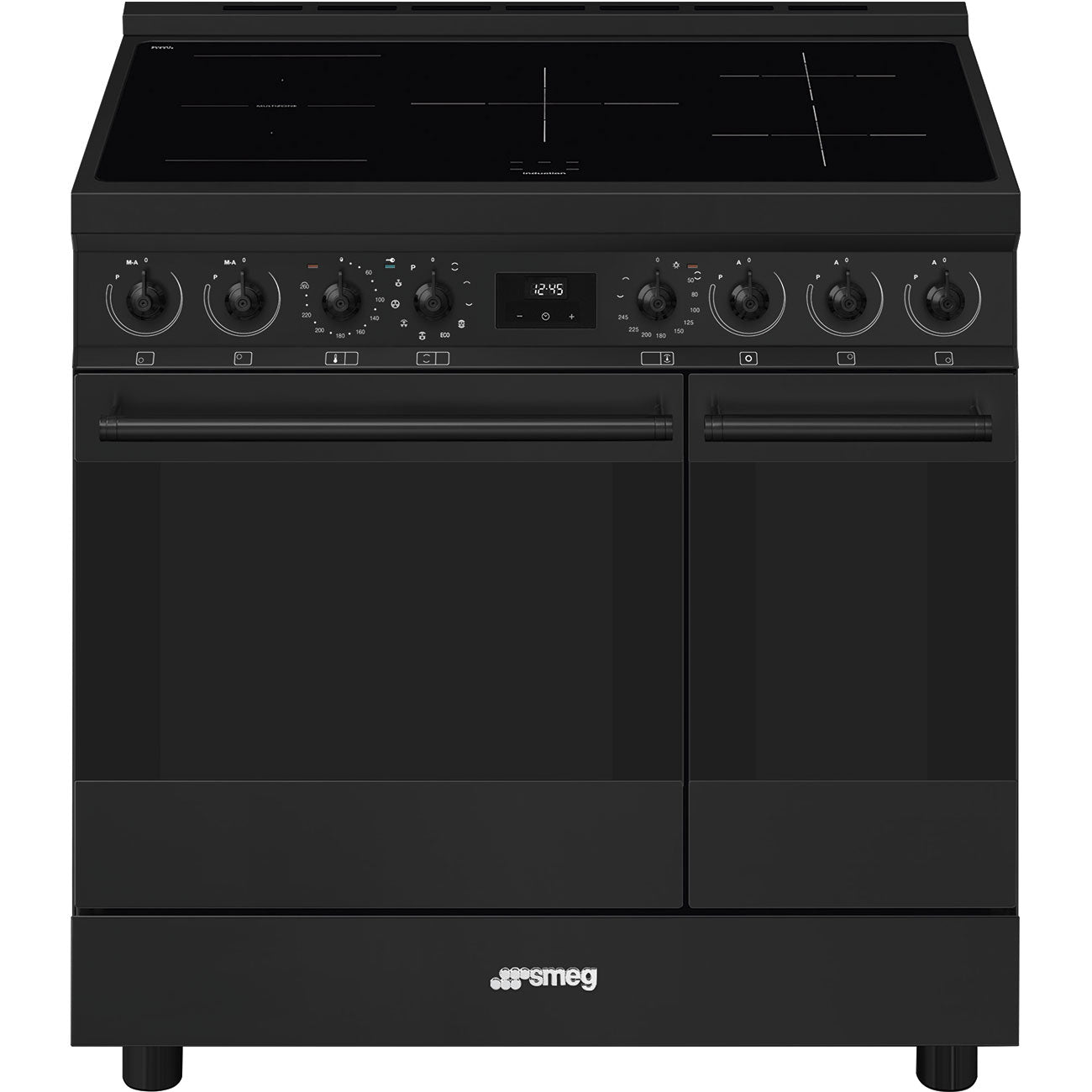 SMEG C92IPN2 inductiefornuis 90 cm matzwart