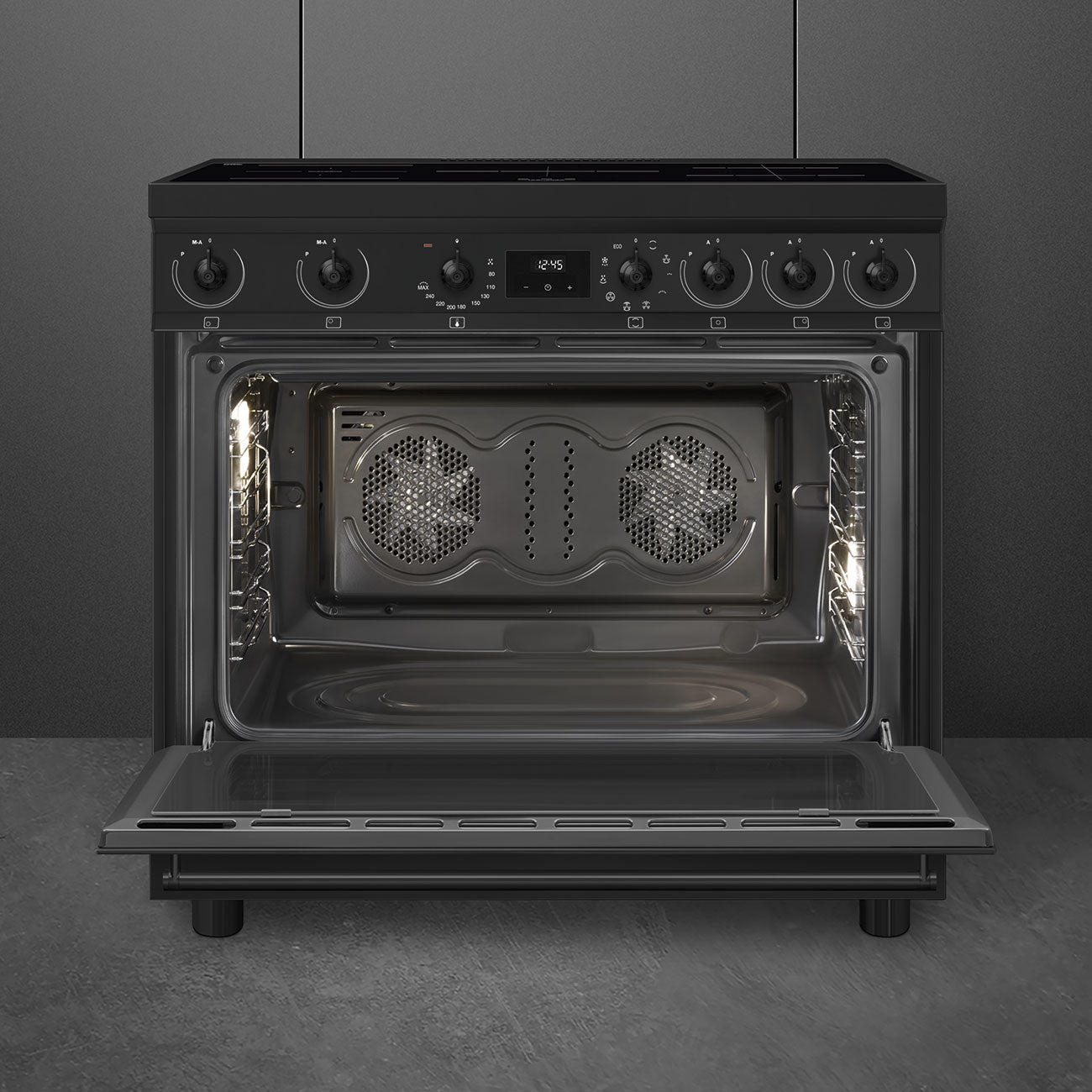 SMEG C9IMN2 90cm breed Fornuis Zwart