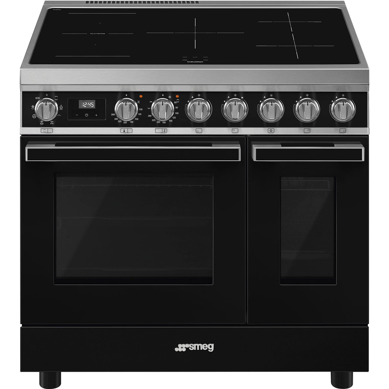 SMEG CPF92IMBL 90cm breed Fornuis Zwart