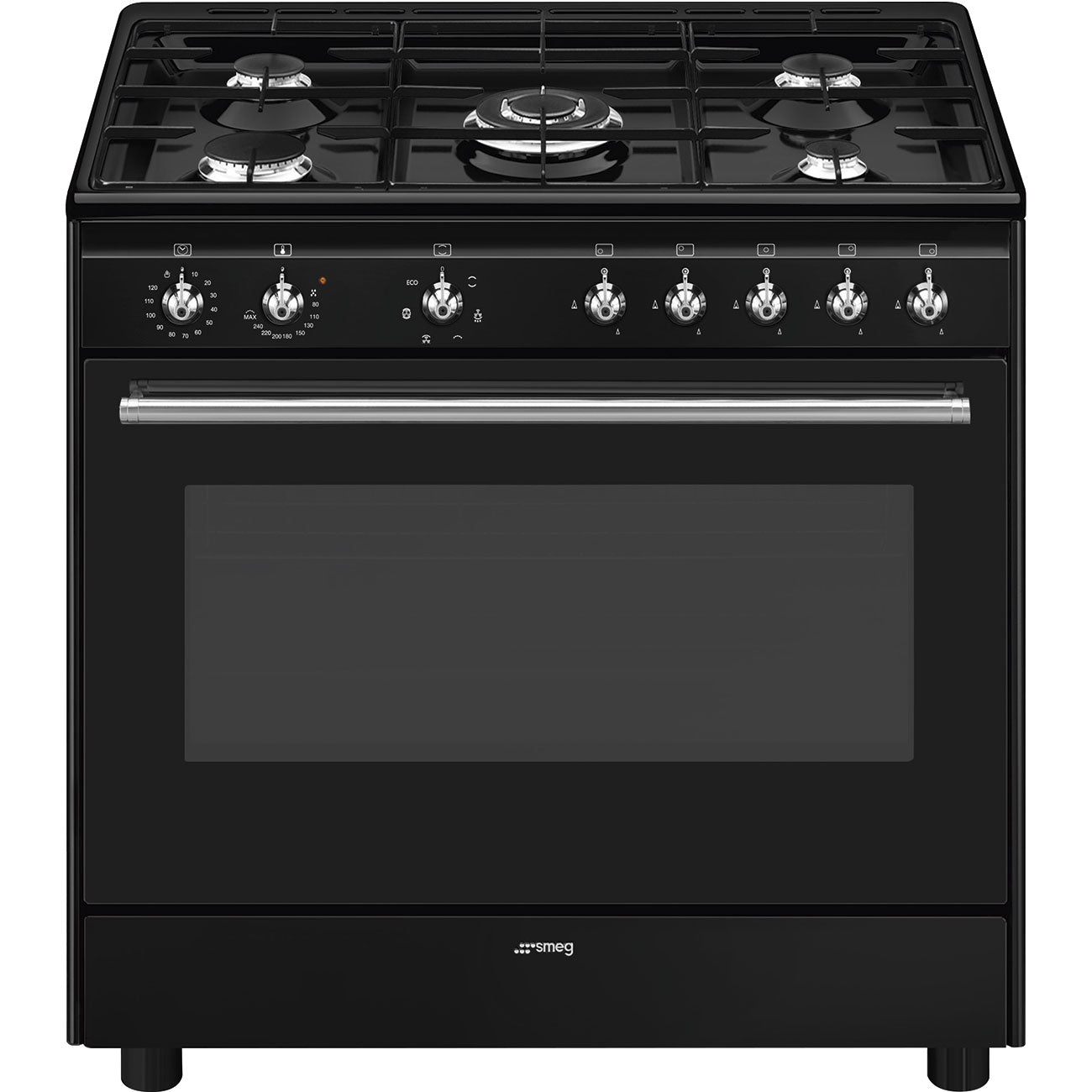SMEG CX91GMBLNLK 90cm breed Fornuis Zwart