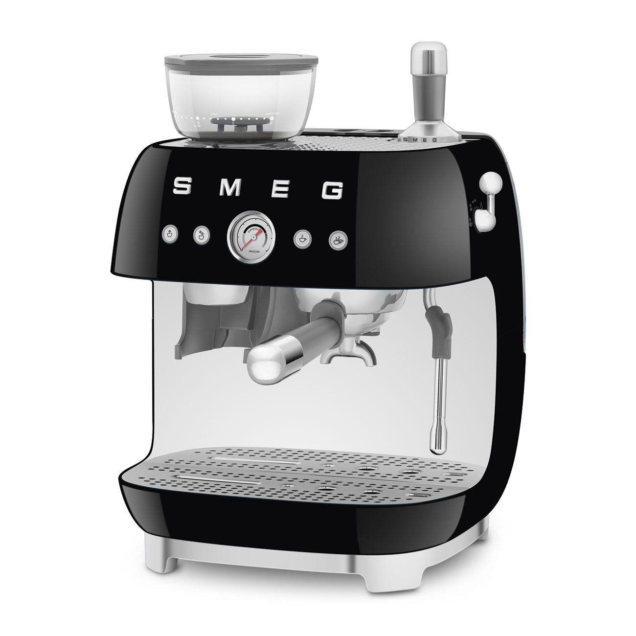 SMEG EGF03BLEU espressomachine met bonenmaler zwart