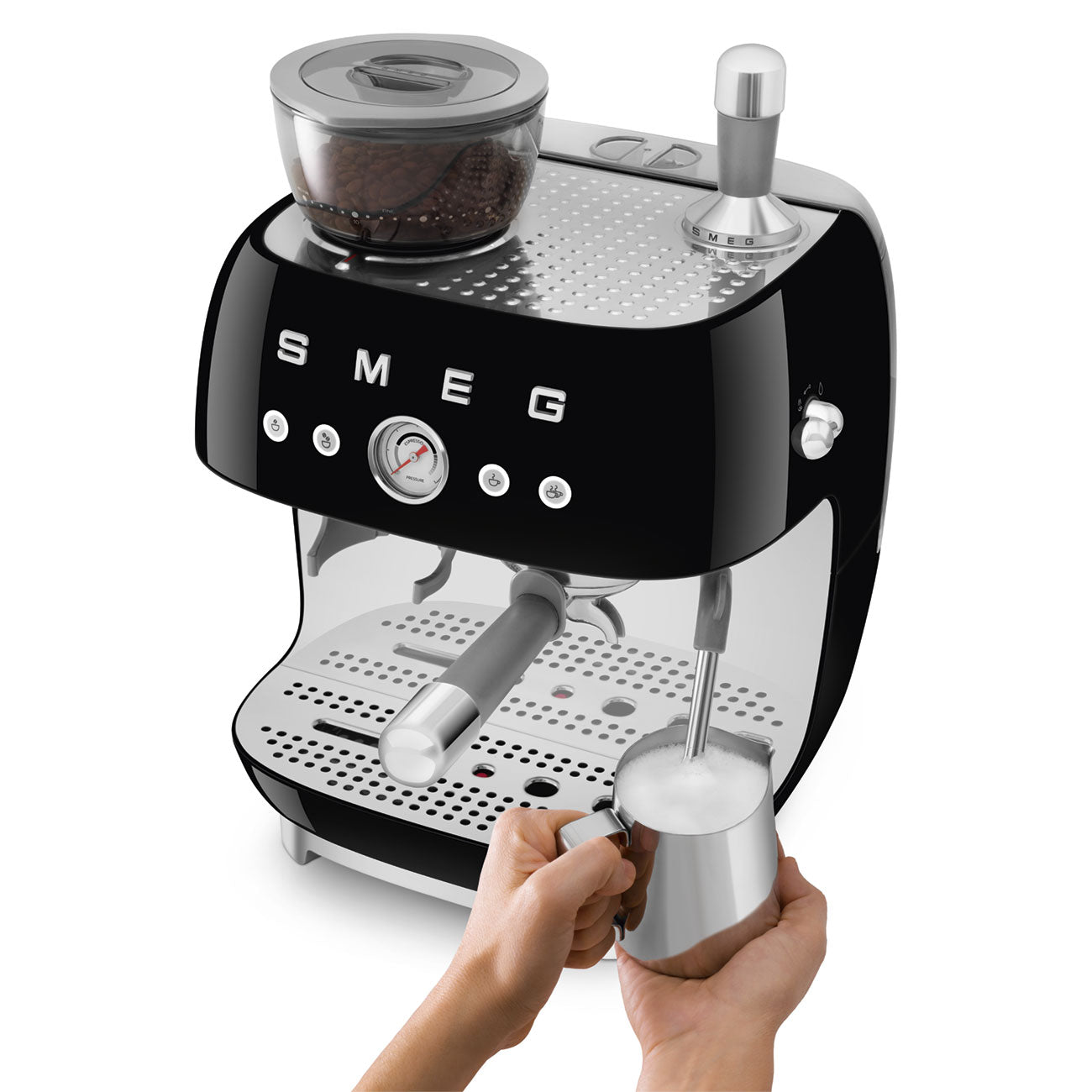 SMEG EGF03BLEU espressomachine met bonenmaler zwart