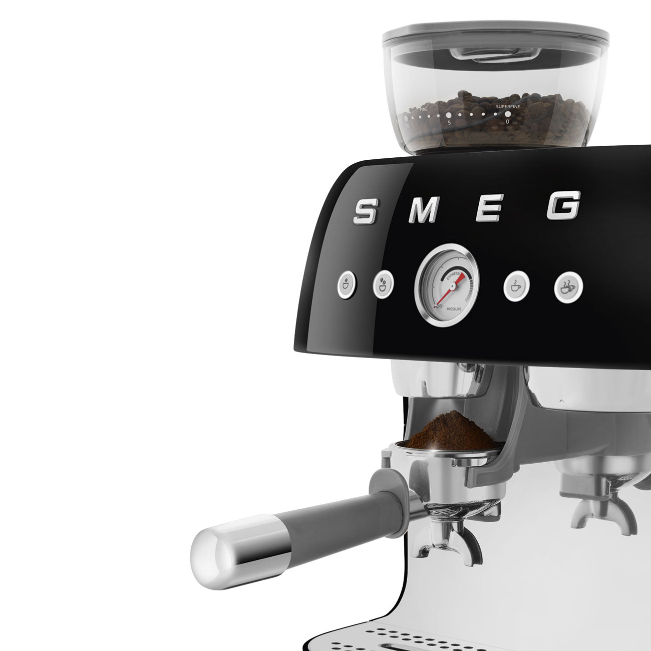 SMEG EGF03BLEU espressomachine met bonenmaler zwart