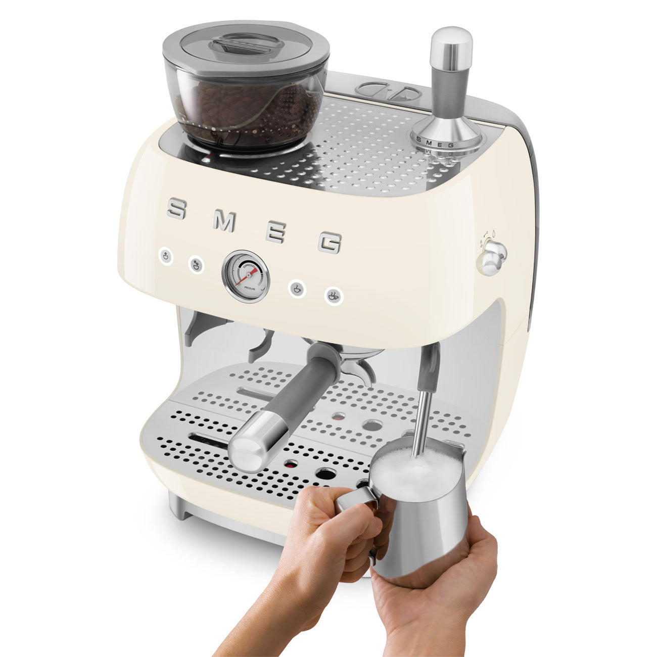 SMEG EGF03CREU espressomachine met bonenmaler crème