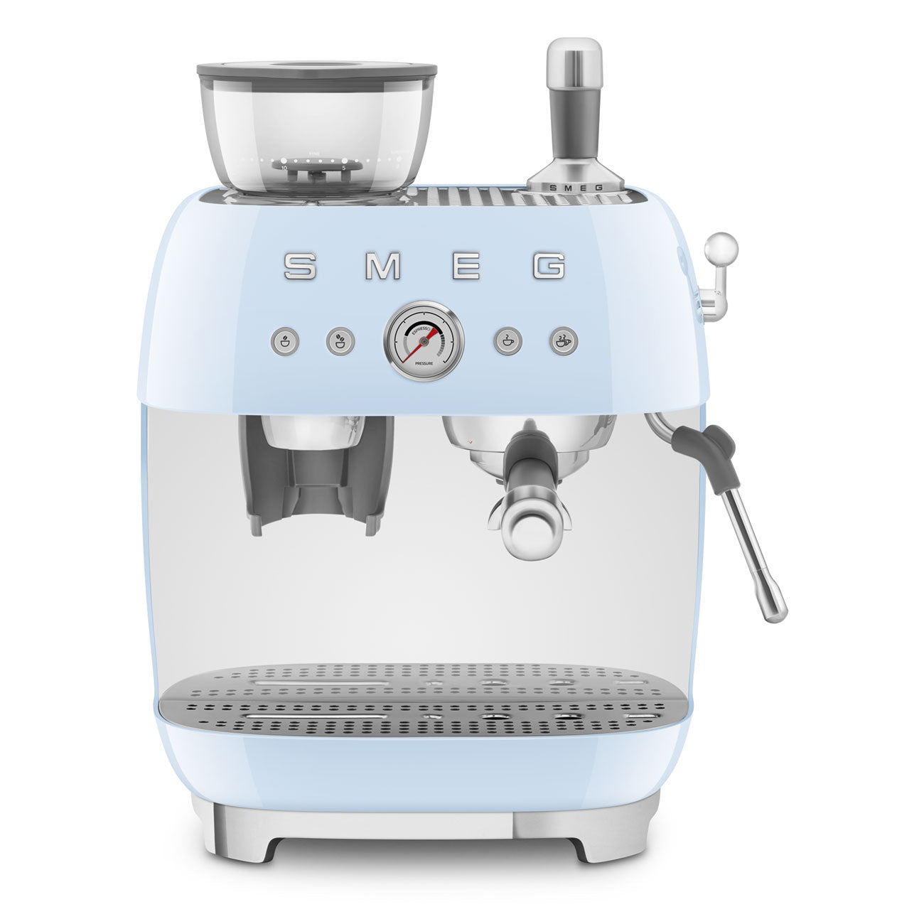 SMEG EGF03PBEU espressomachine met bonenmaler pastelblauw
