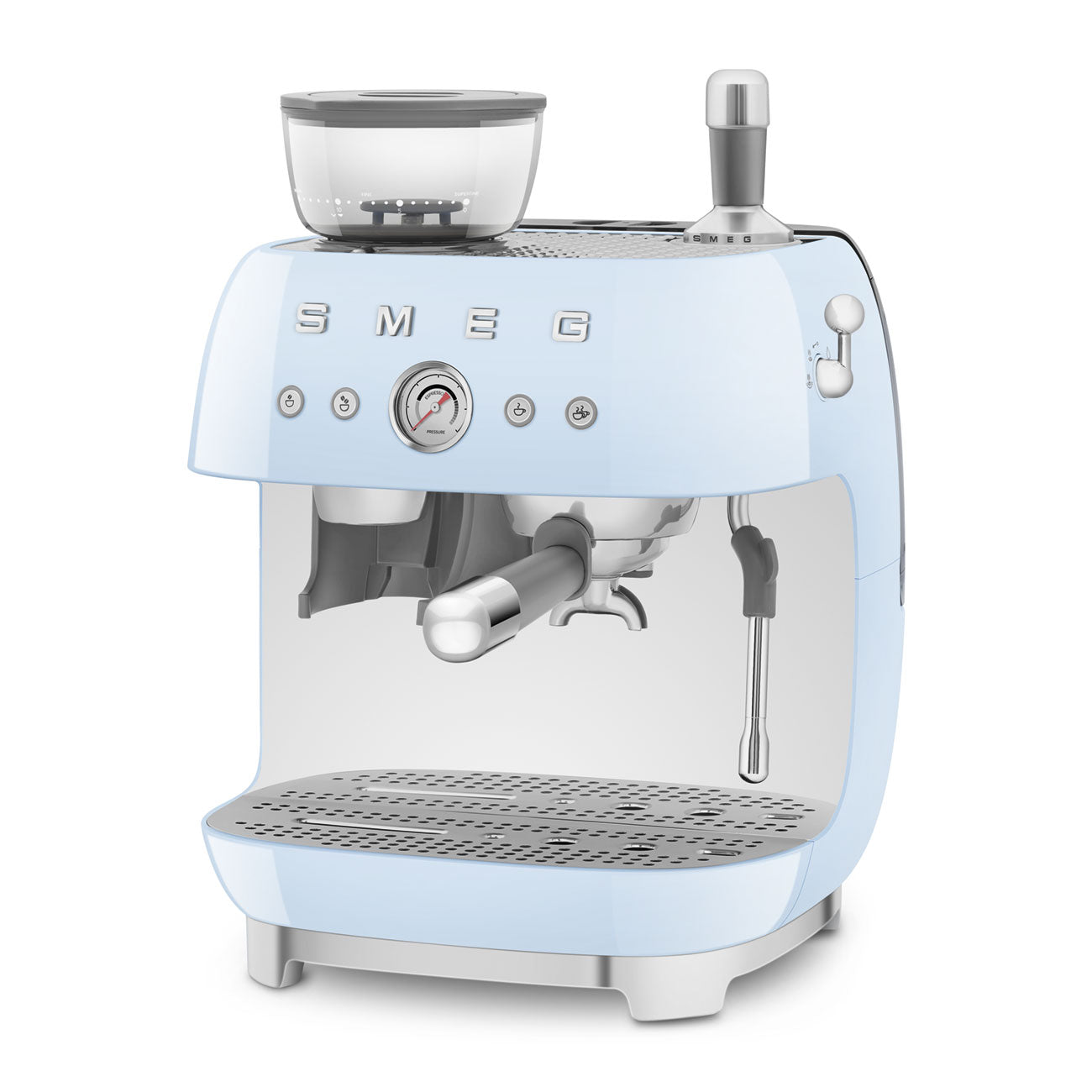 SMEG EGF03PBEU espressomachine met bonenmaler pastelblauw