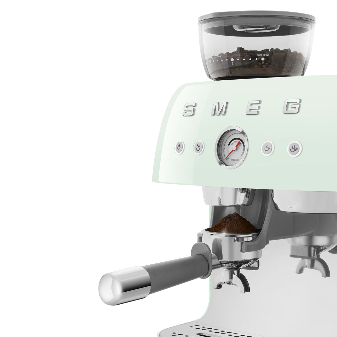 SMEG EGF03PGEU espressomachine met bonenmaler watergroen