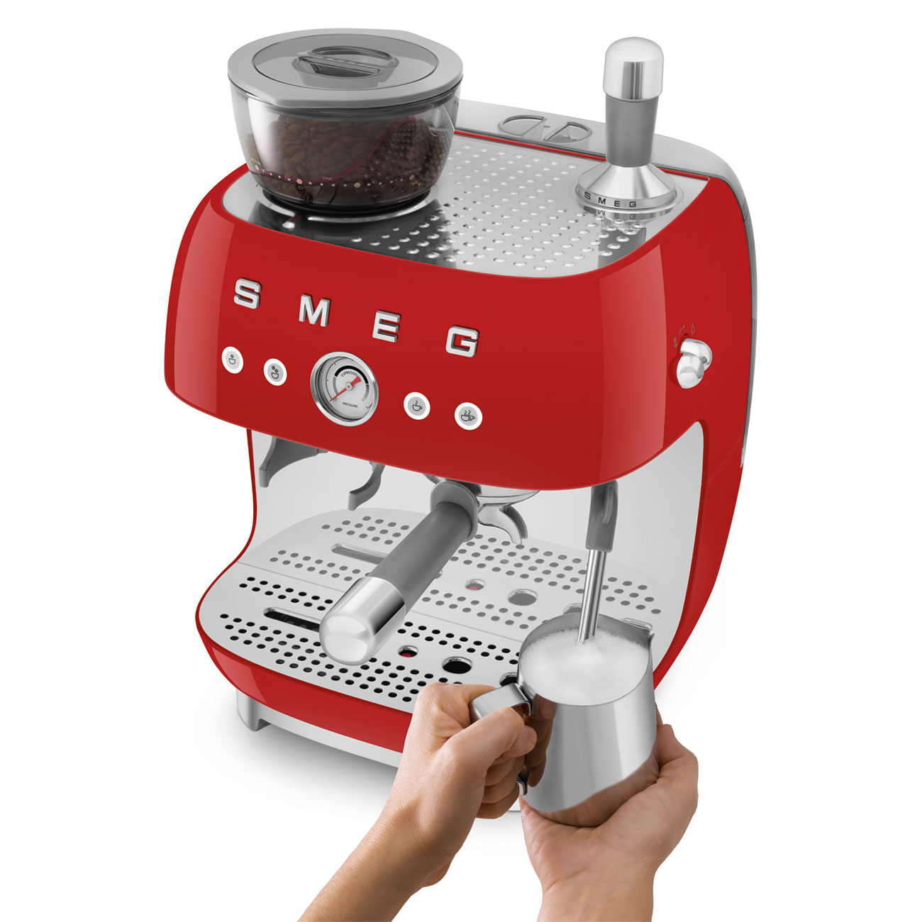 SMEG EGF03RDEU espressomachine met bonenmaler rood