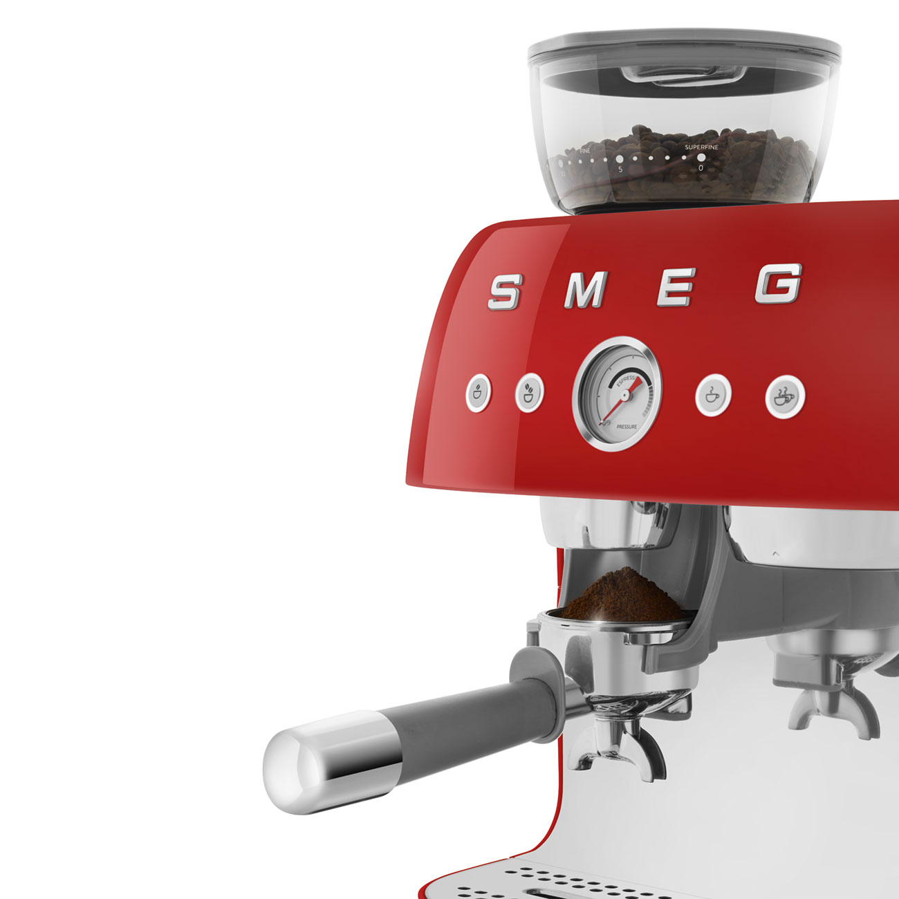 SMEG EGF03RDEU espressomachine met bonenmaler rood