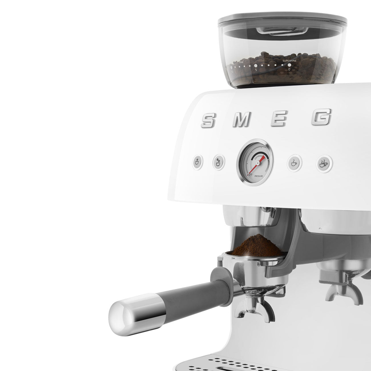 SMEG EGF03WHEU espressomachine met bonenmaler wit