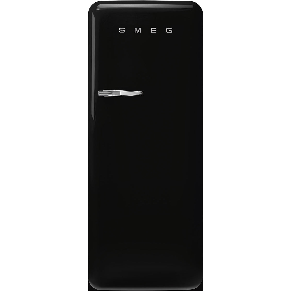 SMEG FAB28RBL6 zwarte retrokoelkast vooraanzicht