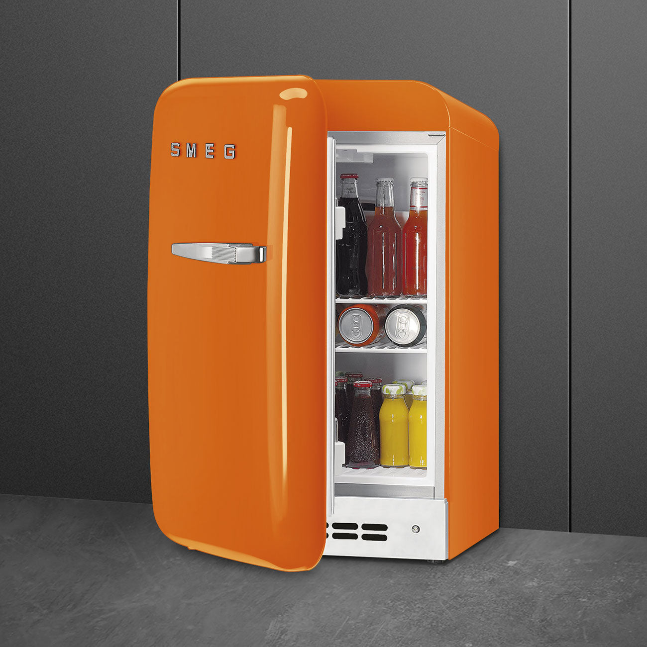 SMEG FAB5LOR6 oranje mini-koelkast interieur
